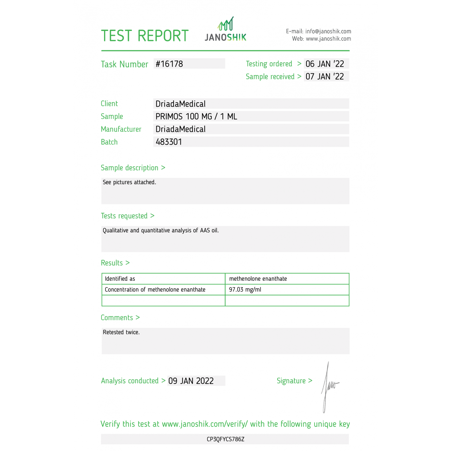 Primos 100 mg/ml (Methenolone Enanthate)